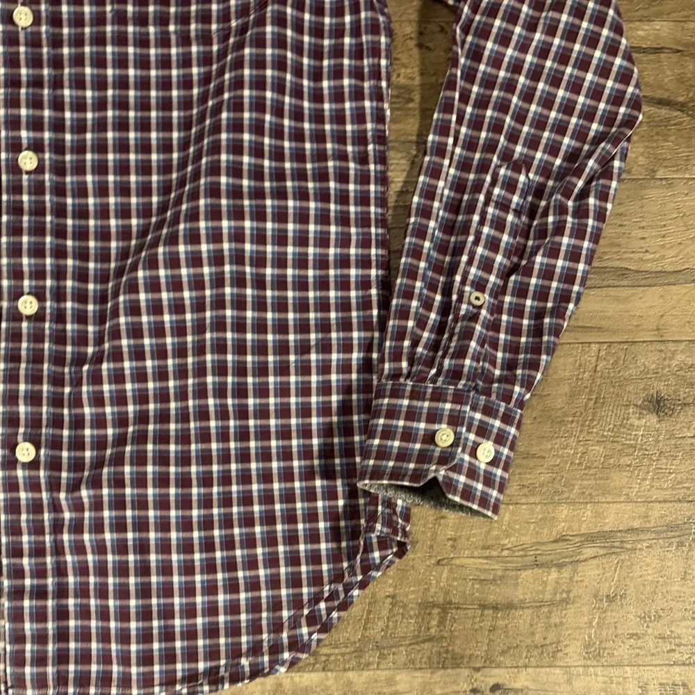Banana Republic “Soft Wash Slim Fit” Plaid Shirt - Blue Red and White - Size S